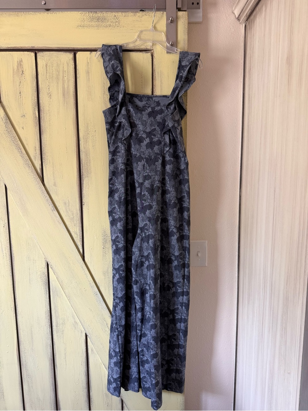 Chelsea & Violet Navy Floral Jumpsuit with Ruffle Straps